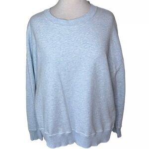 FRANK & EILEEN TEE LAB MINERAL WASH BLUE HENLEY PULLOVER 100% cotton OVERSIZED